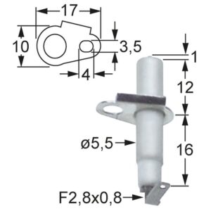 electrod de aprindere L1 1mm cu flanșă