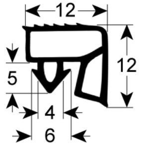 garnitură cameră frigorifică profil 9957 PVC negru